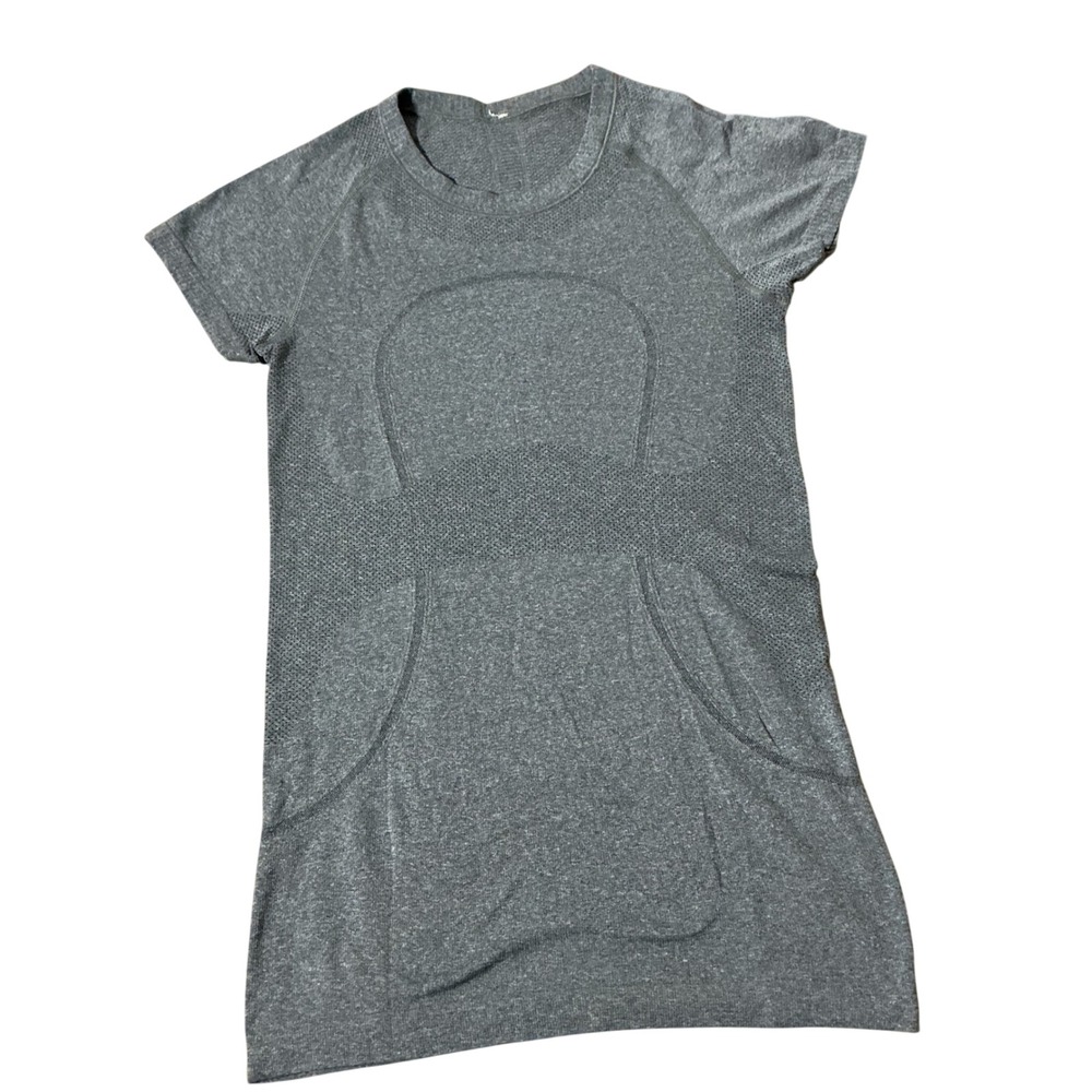 Lululemon Swiftly Tech Short Sleeve Crew Women 4 Grey Activewear Running Shirt